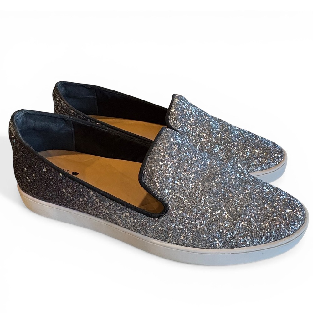 Birdies The Starling Silver Ombre Glitter Slip On Loafers Flats Womens 8.5‎